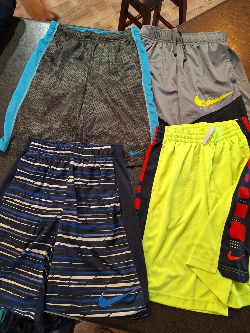 Nike Kids' Assorted Athletic Shorts - Grey, Blue, Neon Yellow
